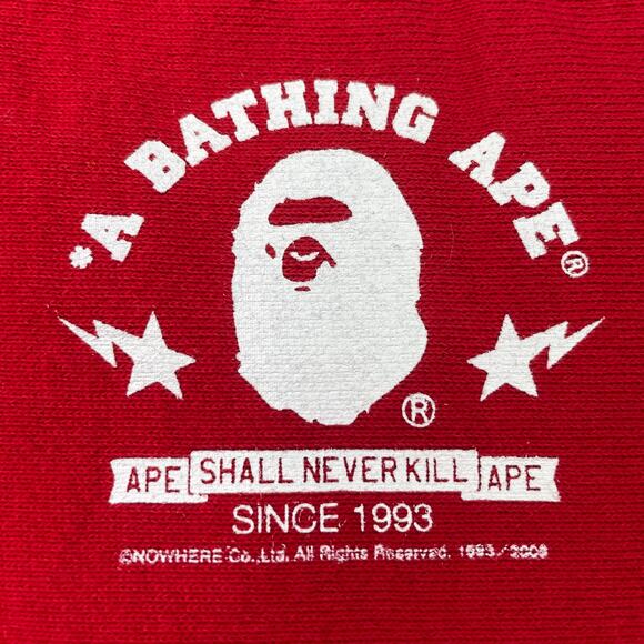 BAPE 2009 Flames College Logo Crewneck Size M - Picture 7 of 8